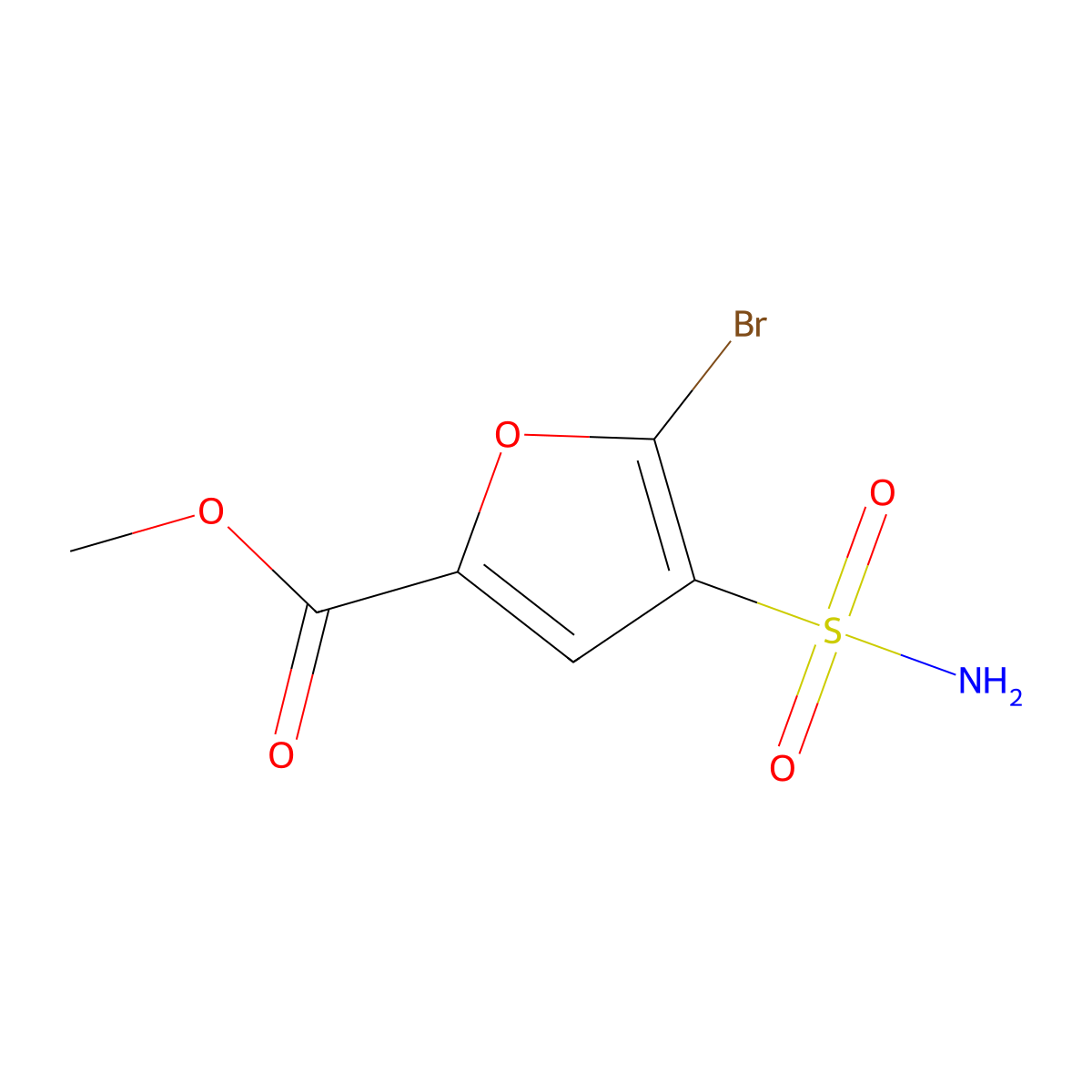 Methyl 5-bromo-4-sulfamoylfuran-2-carboxylate molecular structure, CAS 1494621-26-9