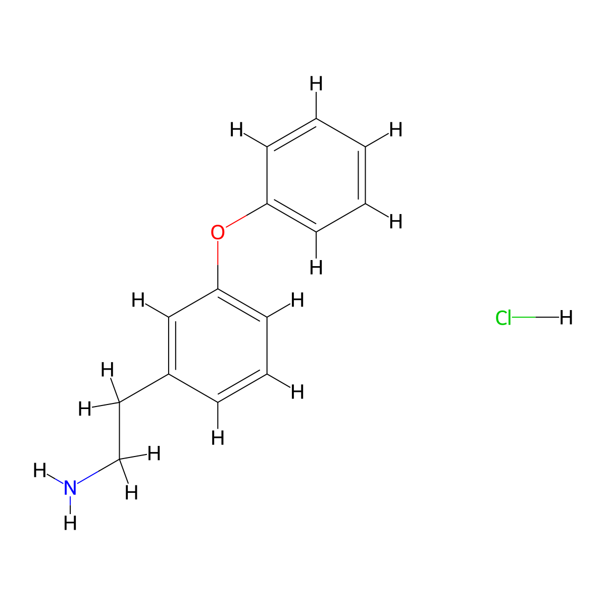 2-(3-Phenoxyphenyl)ethan-1-amine hydrochloride molecular structure, CAS 149463-11-6