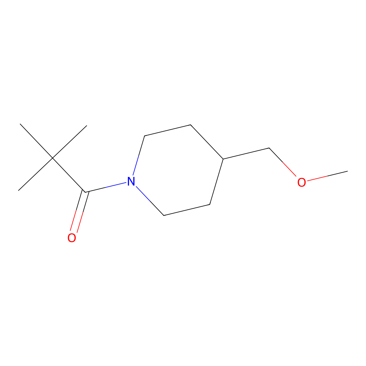 1-[4-(Methoxymethyl)piperidin-1-yl]-2,2-dimethylpropan-1-one molecular structure, CAS 1494642-27-1