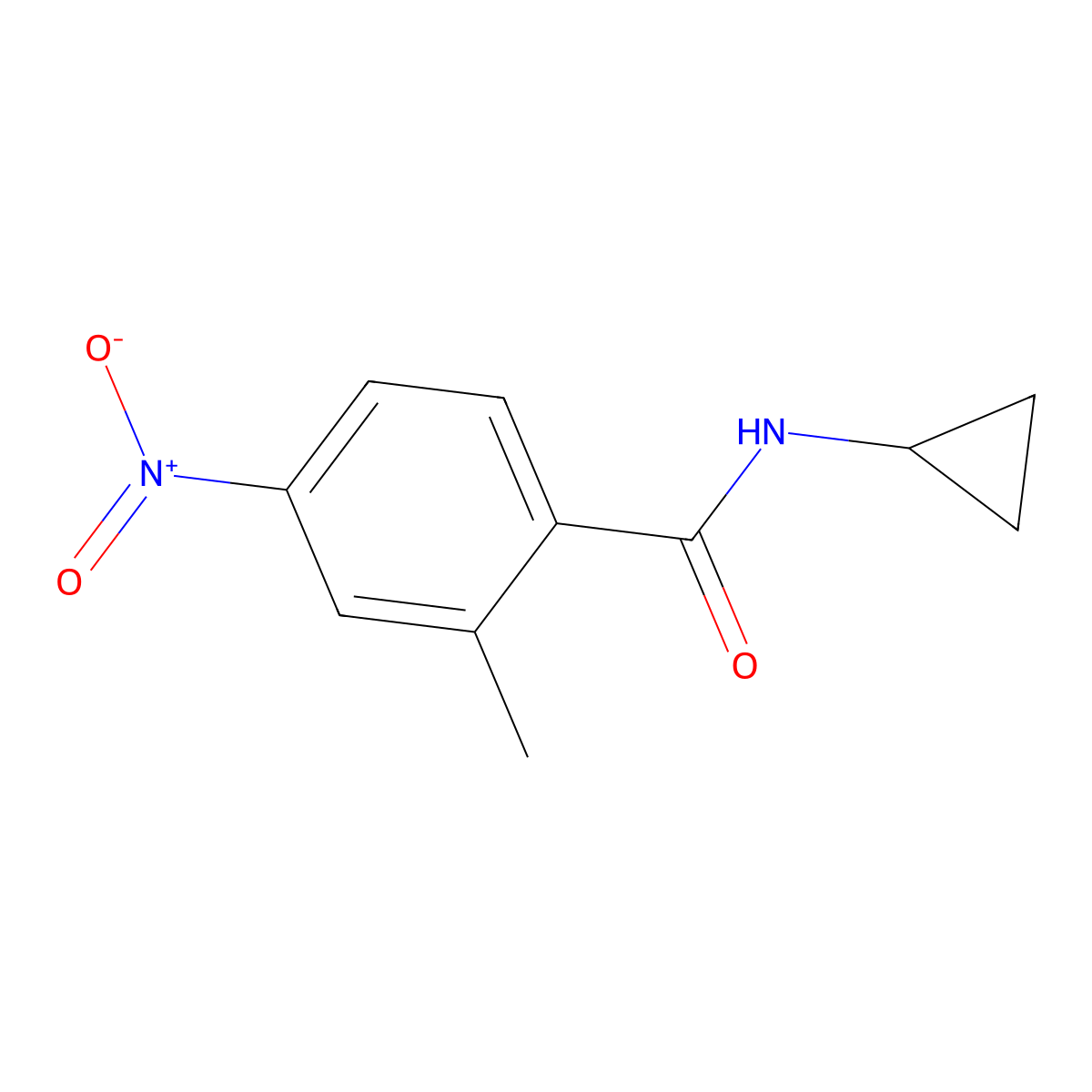 N-cyclopropyl-2-methyl-4-nitrobenzamide molecular structure, CAS 1494645-00-9