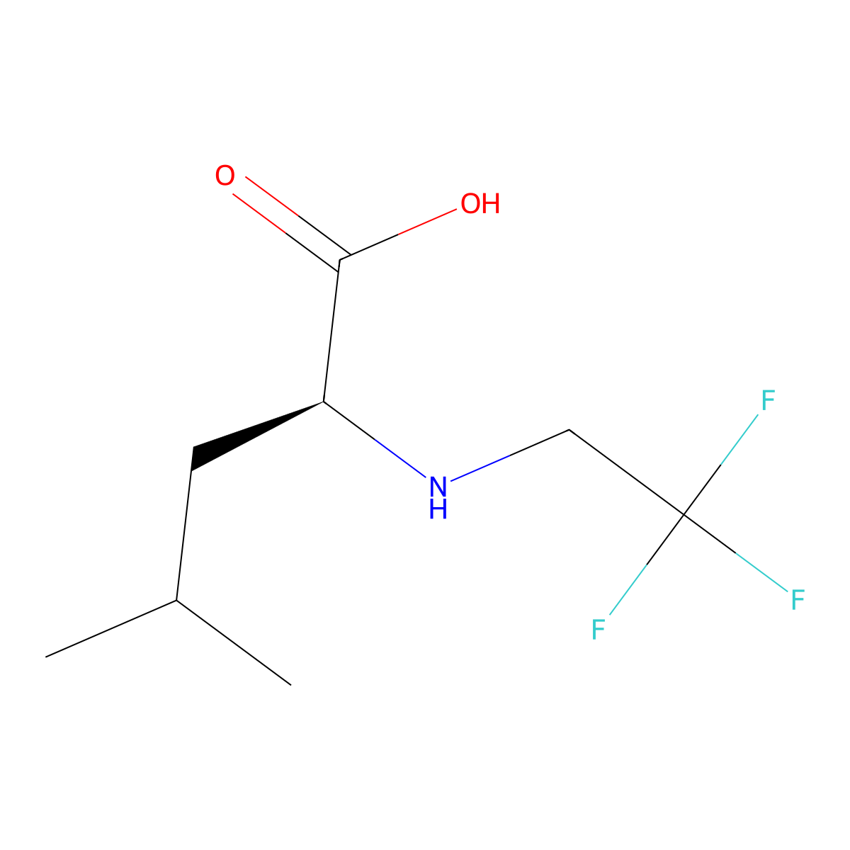 (2S)-4-methyl-2-[(2,2,2-trifluoroethyl)amino]pentanoic acid molecular structure, CAS 1494649-31-8