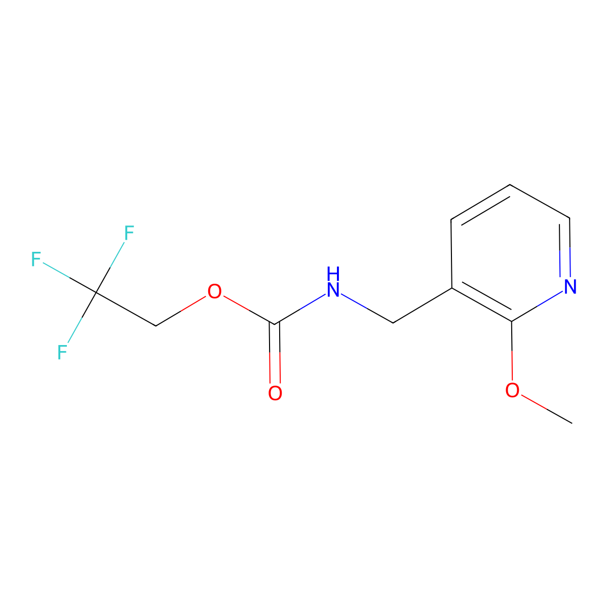 2,2,2-trifluoroethyl N-[(2-methoxypyridin-3-yl)methyl]carbamate molecular structure, CAS 1494654-78-2