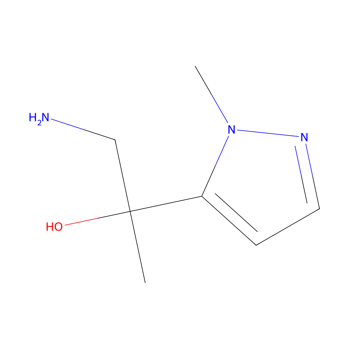 1-Amino-2-(1-methyl-1h-pyrazol-5-yl)propan-2-ol molecular structure, CAS 1494659-46-9