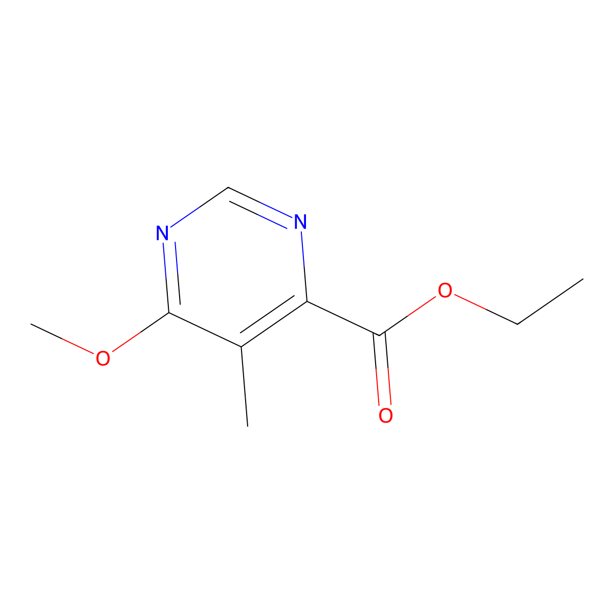 Ethyl 6-methoxy-5-methylpyrimidine-4-carboxylate molecular structure, CAS 1494676-14-0
