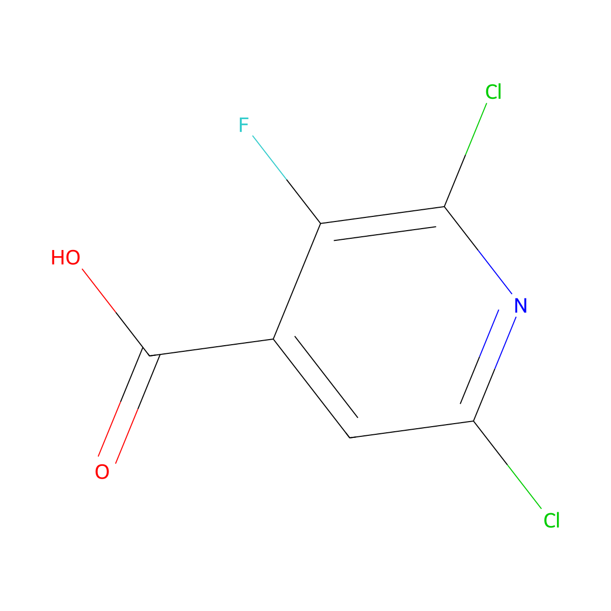 2,6-Dichloro-3-fluoropyridine-4-carboxylic acid molecular structure, CAS 149468-00-8