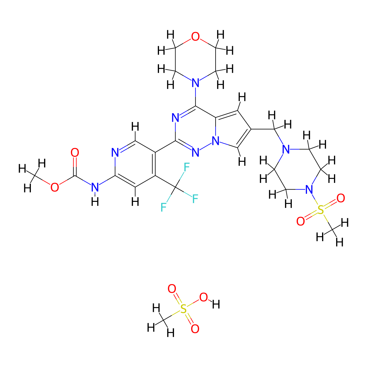 CYH33 methanesulfonate molecular structure, CAS 1494684-33-1