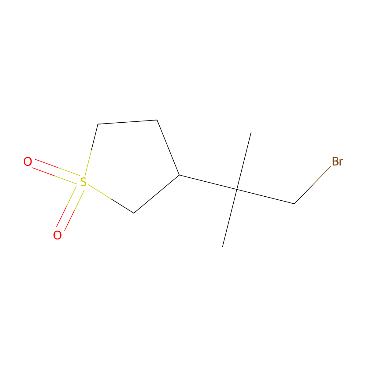 3-(1-Bromo-2-methylpropan-2-yl)tetrahydrothiophene 1,1-dioxide molecular structure, CAS 1494696-44-4