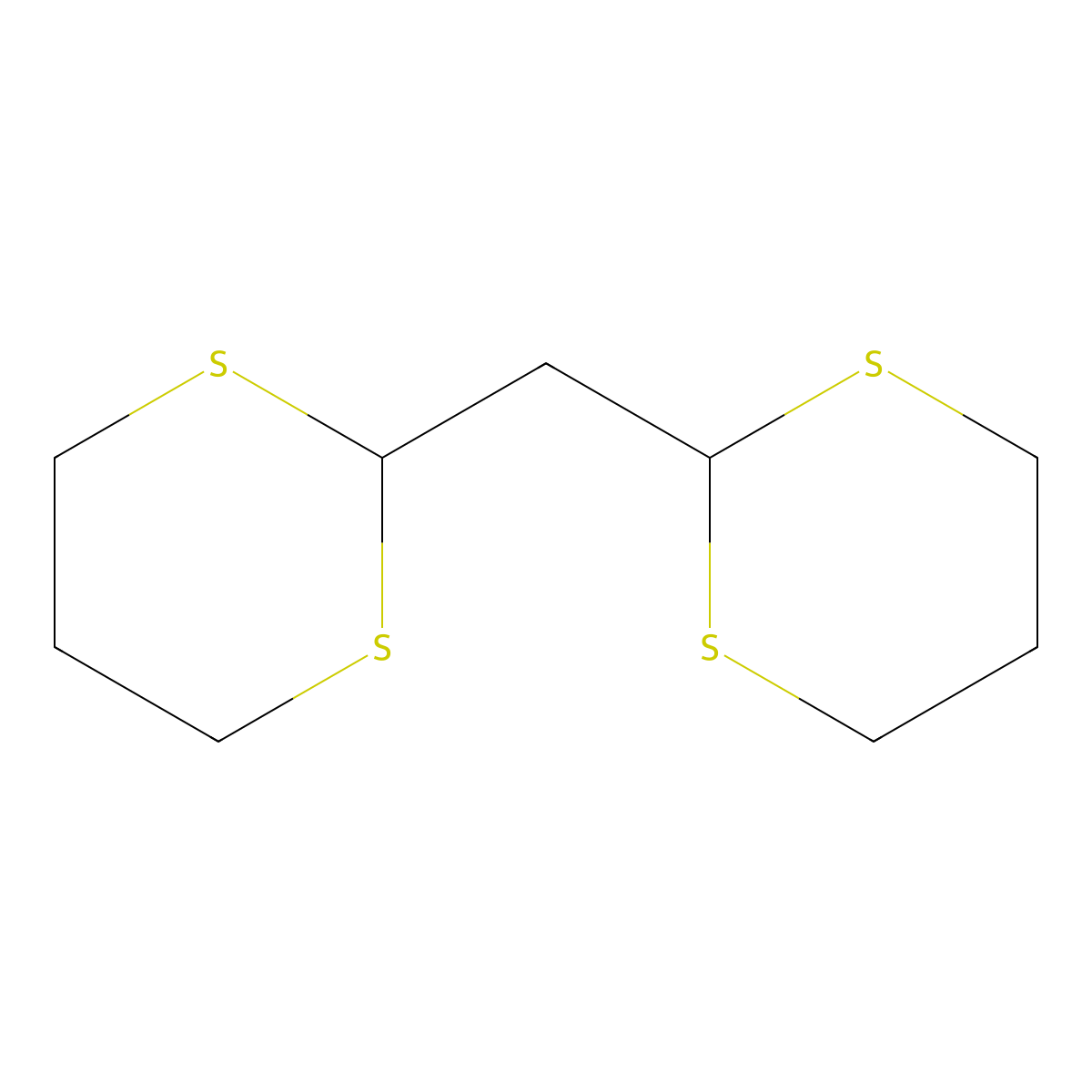 2,2'-Methylenebis(1,3-dithiane) molecular structure, CAS 14947-51-4