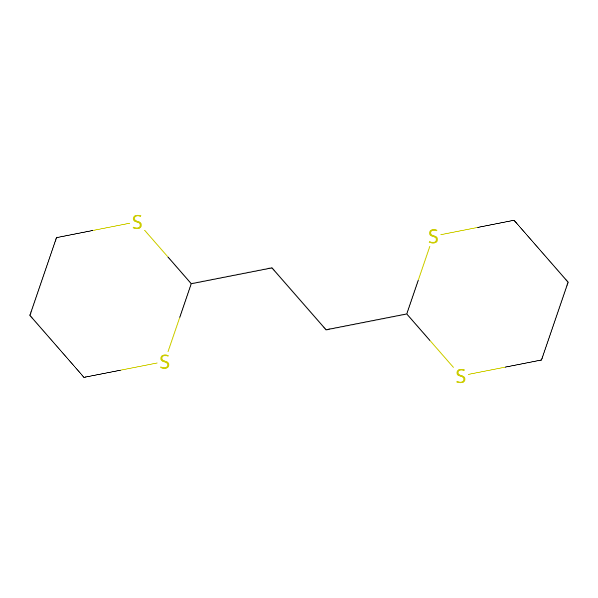 2,2'-(Ethylene)di-1,3-dithiane molecular structure, CAS 14947-53-6