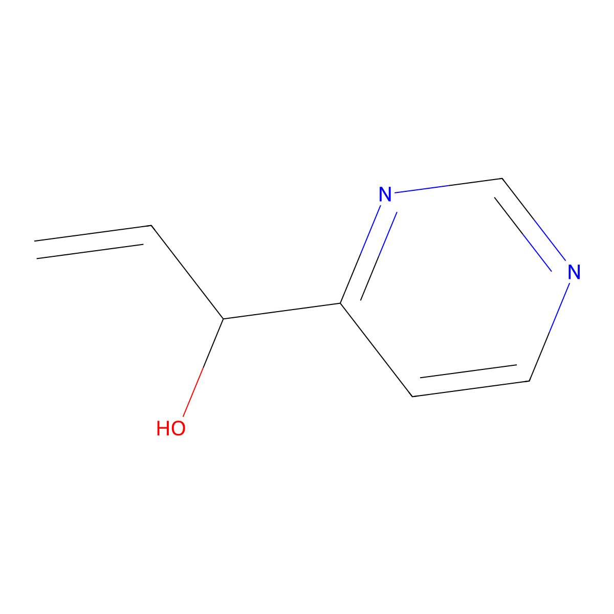 1-(Pyrimidin-4-yl)prop-2-en-1-ol molecular structure, CAS 1494723-75-9