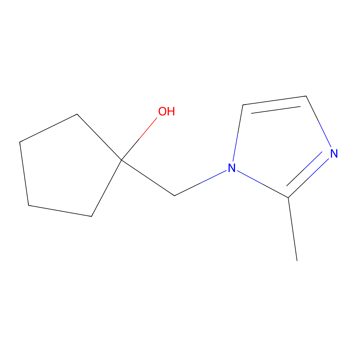 1-[(2-methyl-1H-imidazol-1-yl)methyl]cyclopentan-1-ol molecular structure, CAS 1494735-07-7