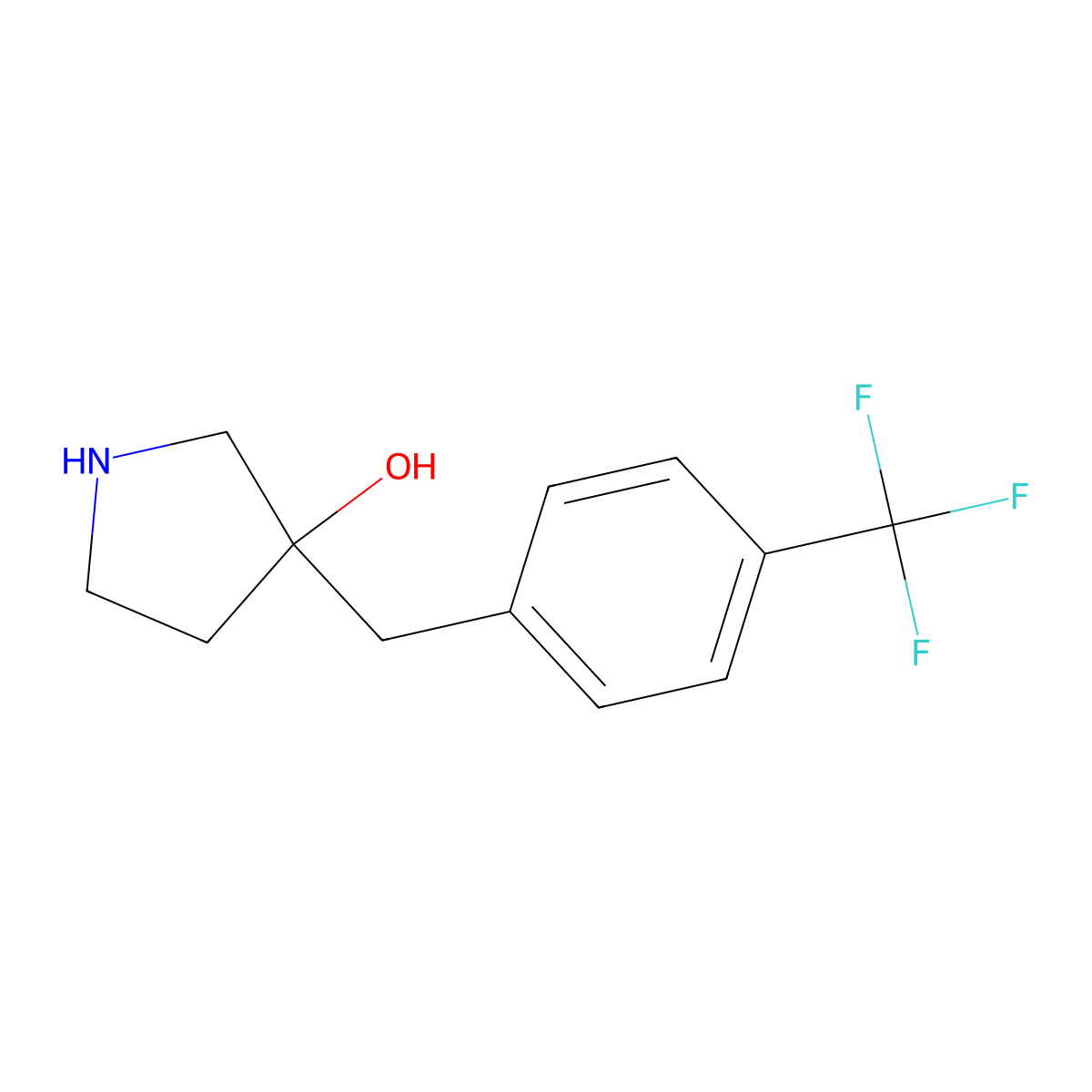 3-(4-(Trifluoromethyl)benzyl)pyrrolidin-3-ol molecular structure, CAS 1494751-69-7