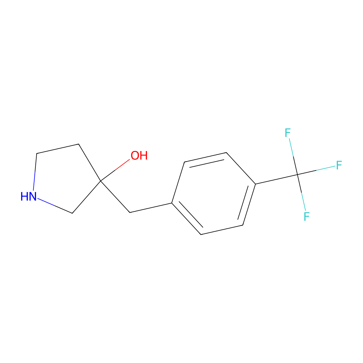 3-(4-(Trifluoromethyl)benzyl)pyrrolidin-3-ol molecular structure, CAS 1494751-69-7