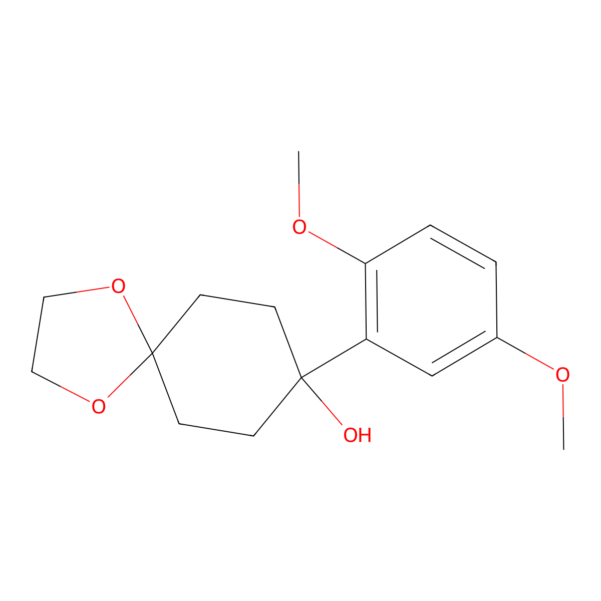 8-(2,5-Dimethoxyphenyl)-1,4-dioxaspiro[4.5]decan-8-ol molecular structure, CAS 1494781-62-2