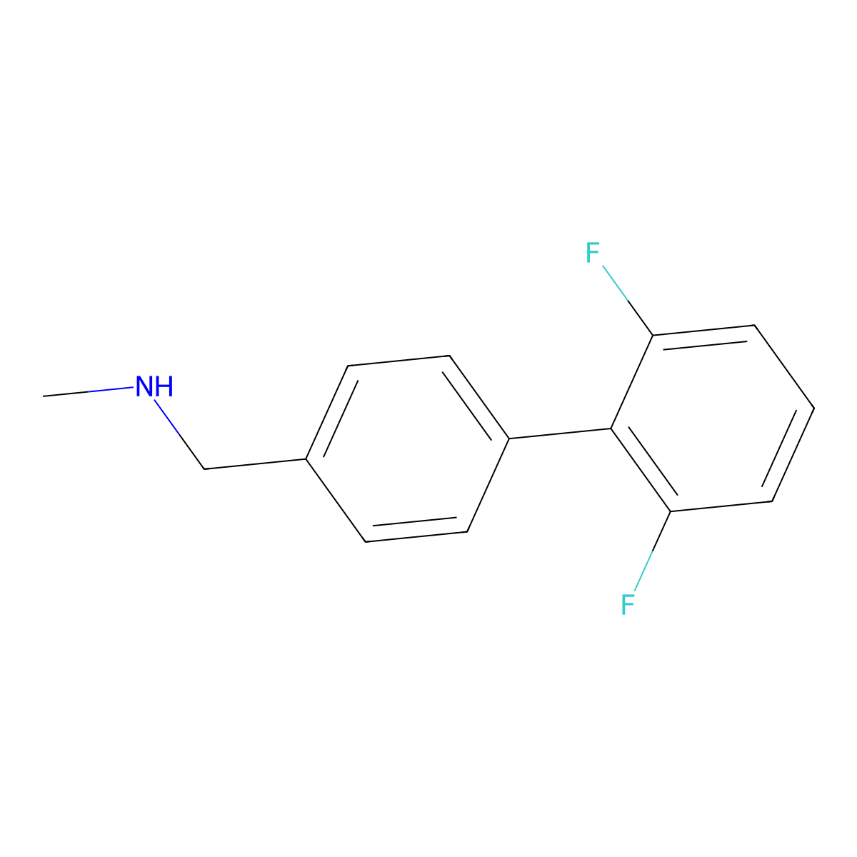 {[4-(2,6-Difluorophenyl)phenyl]methyl}(methyl)amine molecular structure, CAS 1494793-98-4