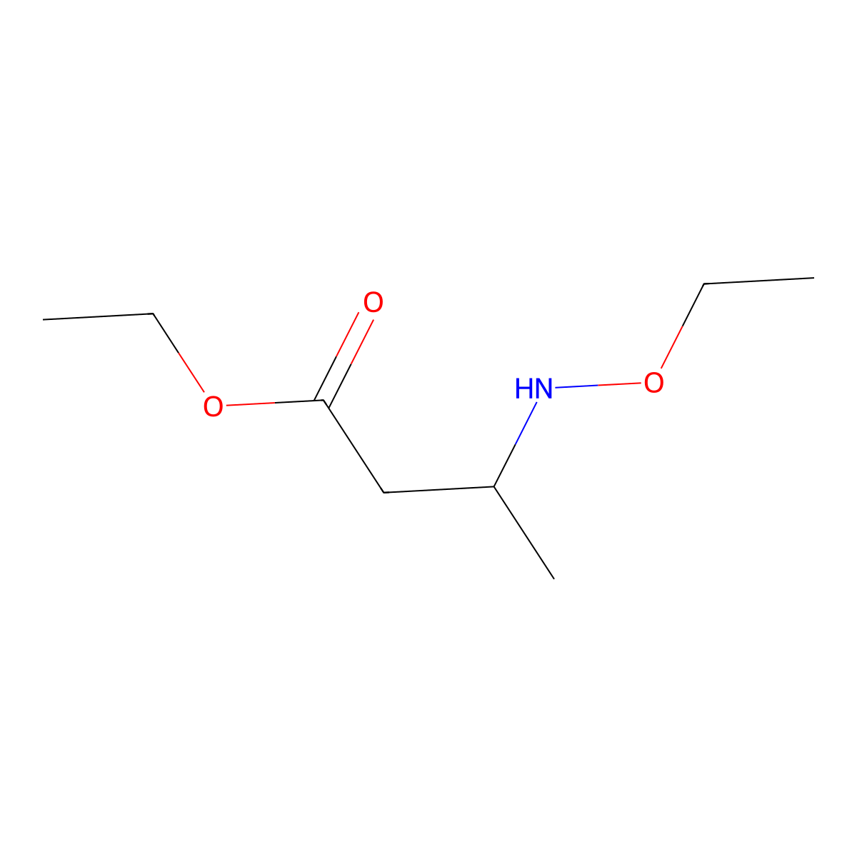 Ethyl 3-(ethoxyamino)butanoate molecular structure, CAS 1494797-39-5