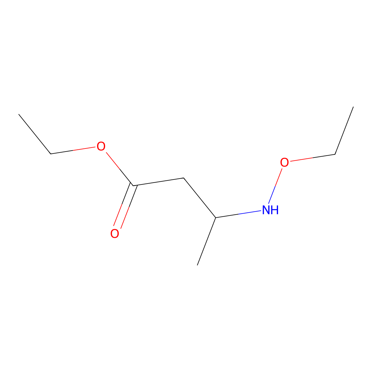 Ethyl 3-(ethoxyamino)butanoate molecular structure, CAS 1494797-39-5