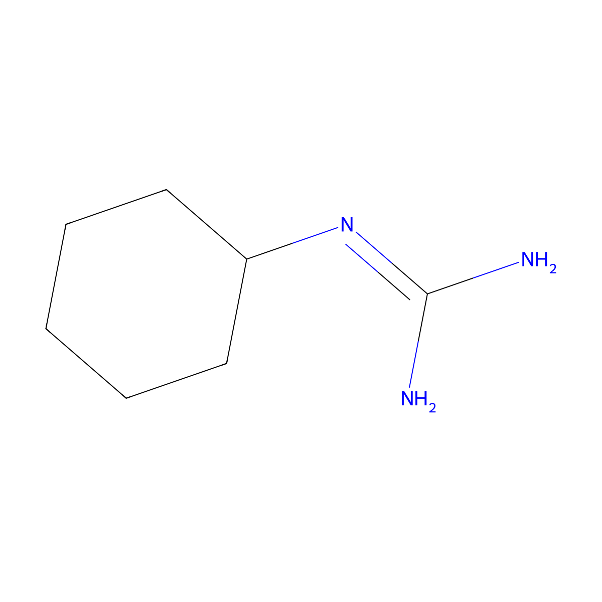 Cyclohexylguanidine molecular structure, CAS 14948-83-5