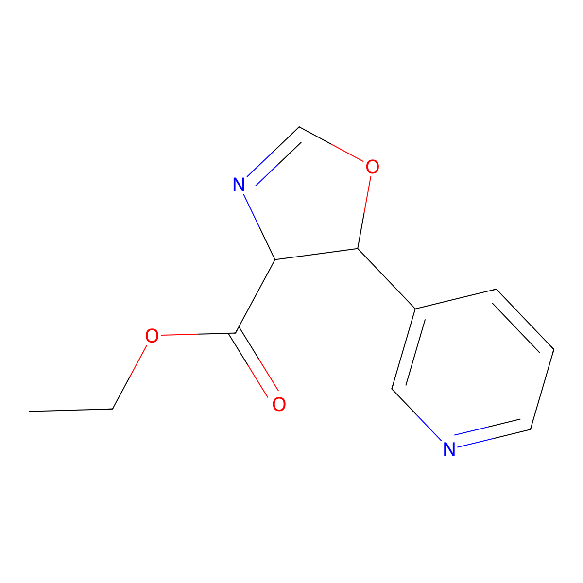 Ethyl 5-(pyridin-3-YL)-4,5-dihydro-1,3-oxazole-4-carboxylate molecular structure, CAS 1494839-29-0