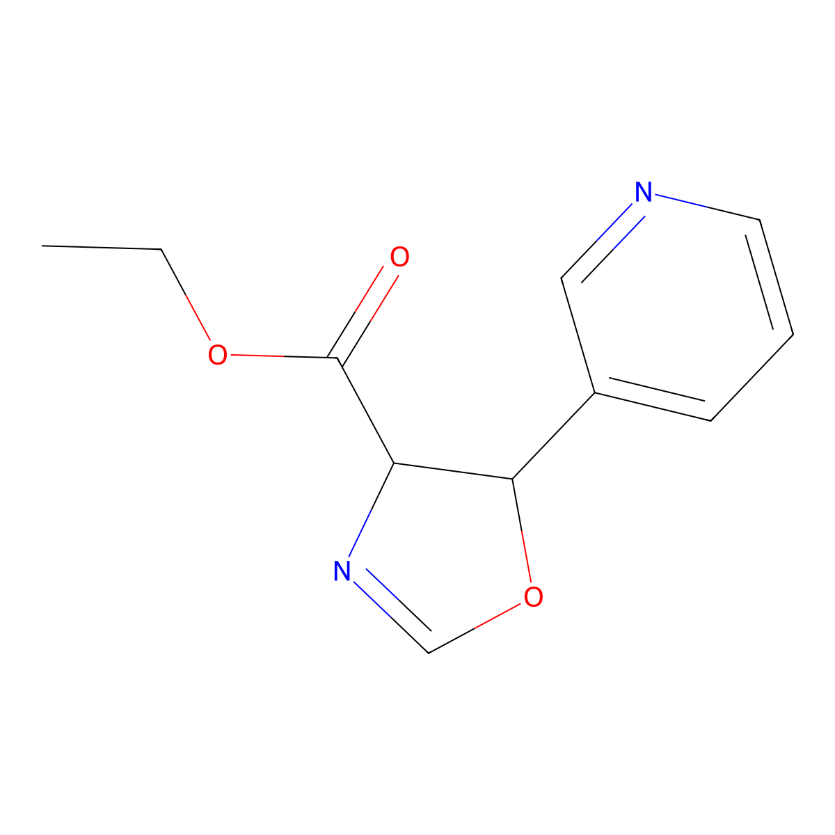 Ethyl 5-(pyridin-3-YL)-4,5-dihydro-1,3-oxazole-4-carboxylate molecular structure, CAS 1494839-29-0