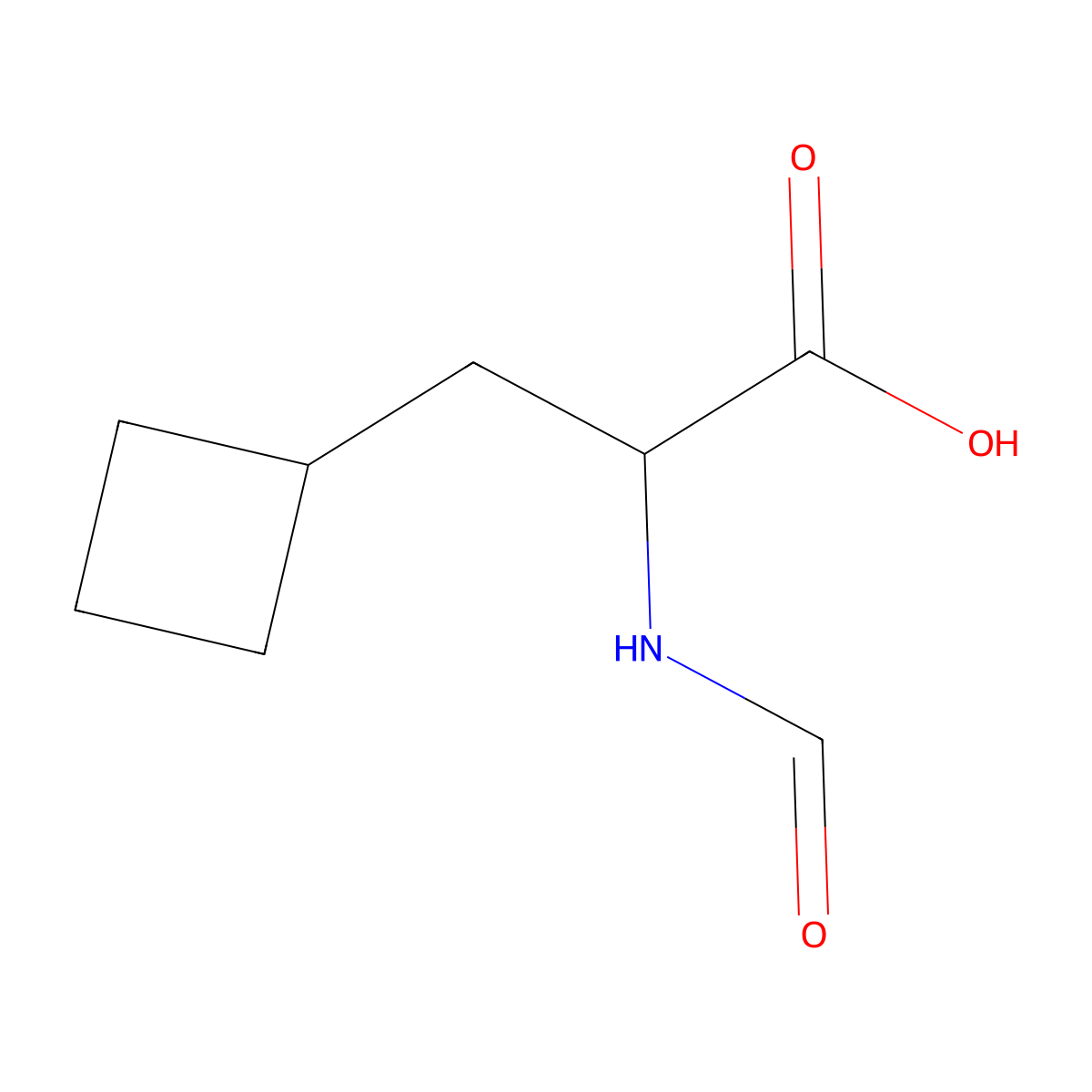 3-Cyclobutyl-2-formamidopropanoic acid molecular structure, CAS 1494842-38-4