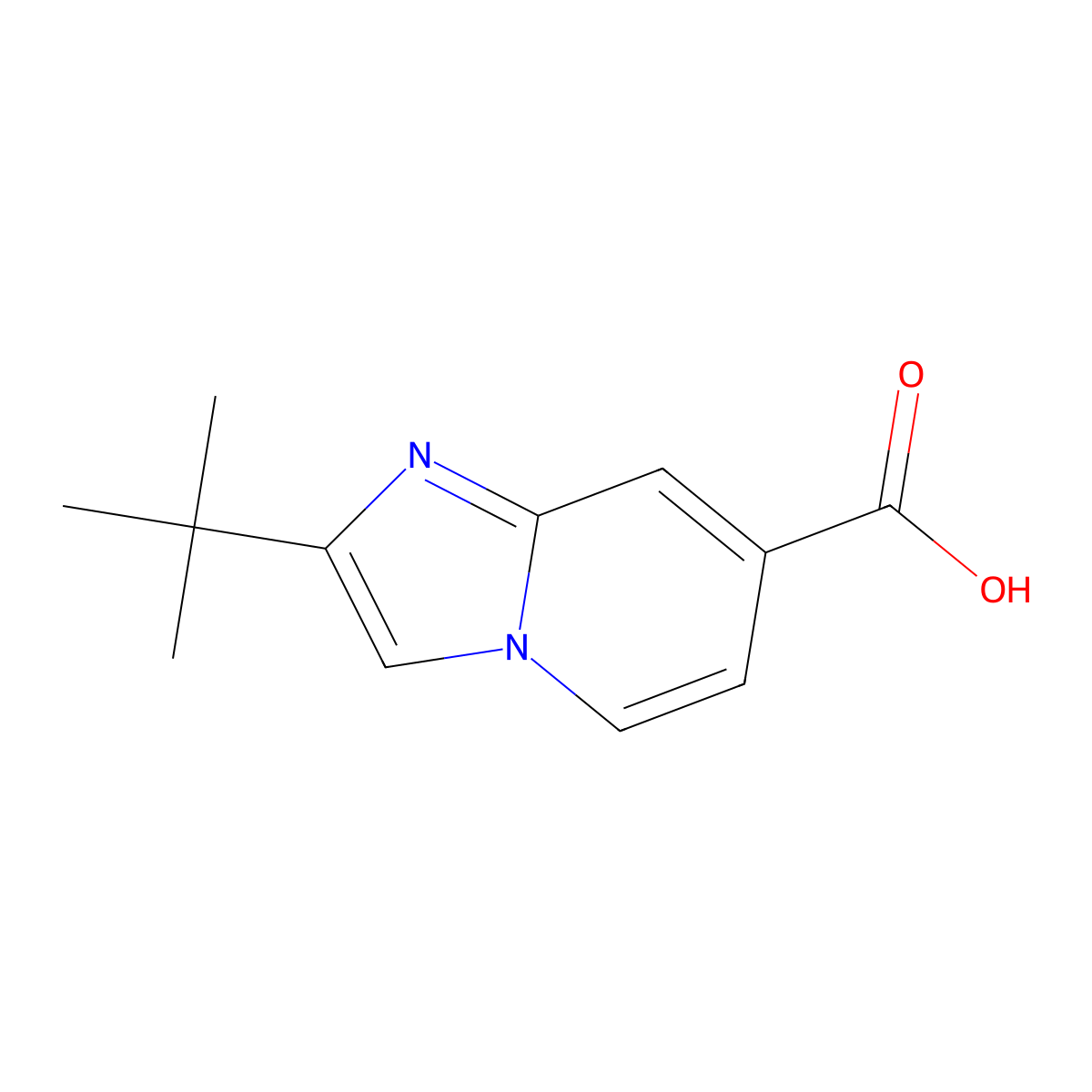 2-(Tert-butyl)imidazo[1,2-a]pyridine-7-carboxylic acid molecular structure, CAS 1494847-56-1