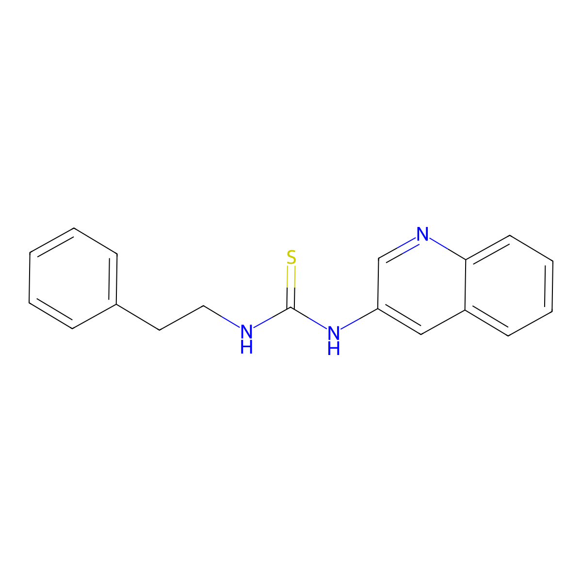 1-(2-Phenylethyl)-3-quinolin-3-ylthiourea molecular structure, CAS 149485-26-7