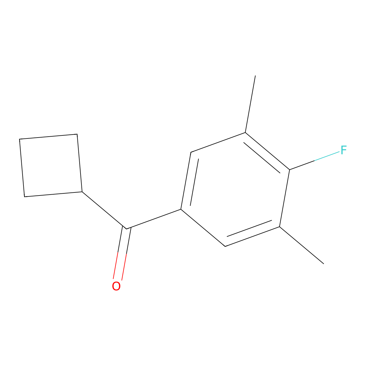 Cyclobutyl(4-fluoro-3,5-dimethylphenyl)methanone molecular structure, CAS 1494850-07-5