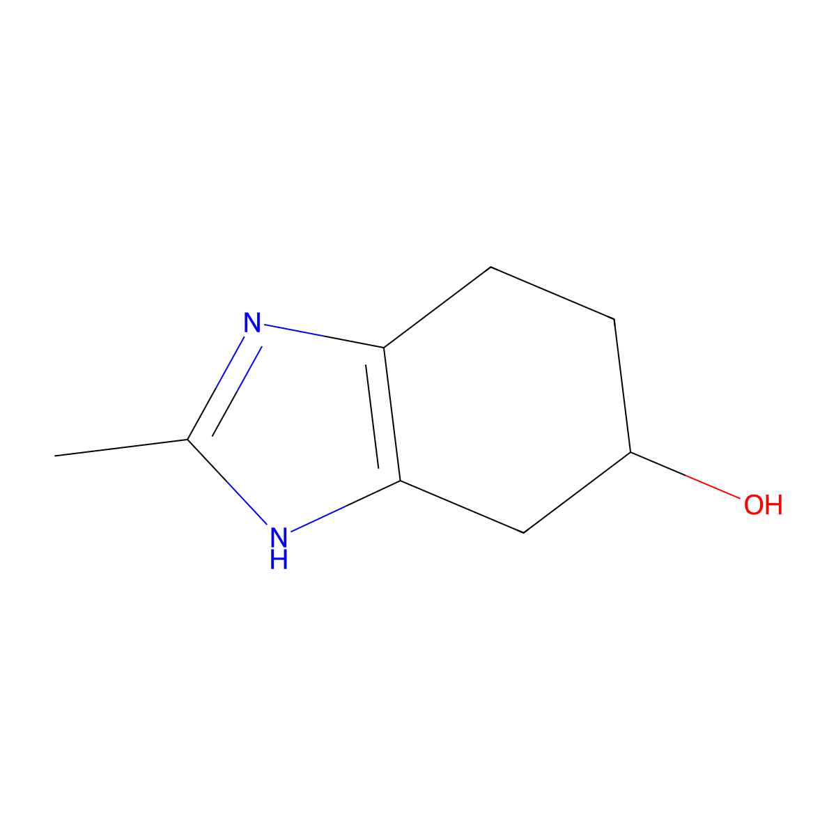 2-methyl-4,5,6,7-tetrahydro-1H-1,3-benzodiazol-5-ol molecular structure, CAS 1494867-89-8