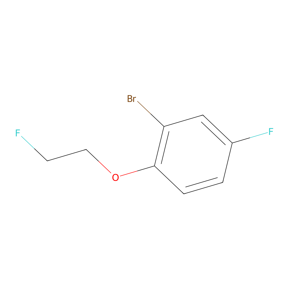2-Bromo-4-fluoro-1-(2-fluoroethoxy)benzene molecular structure, CAS 1494872-33-1