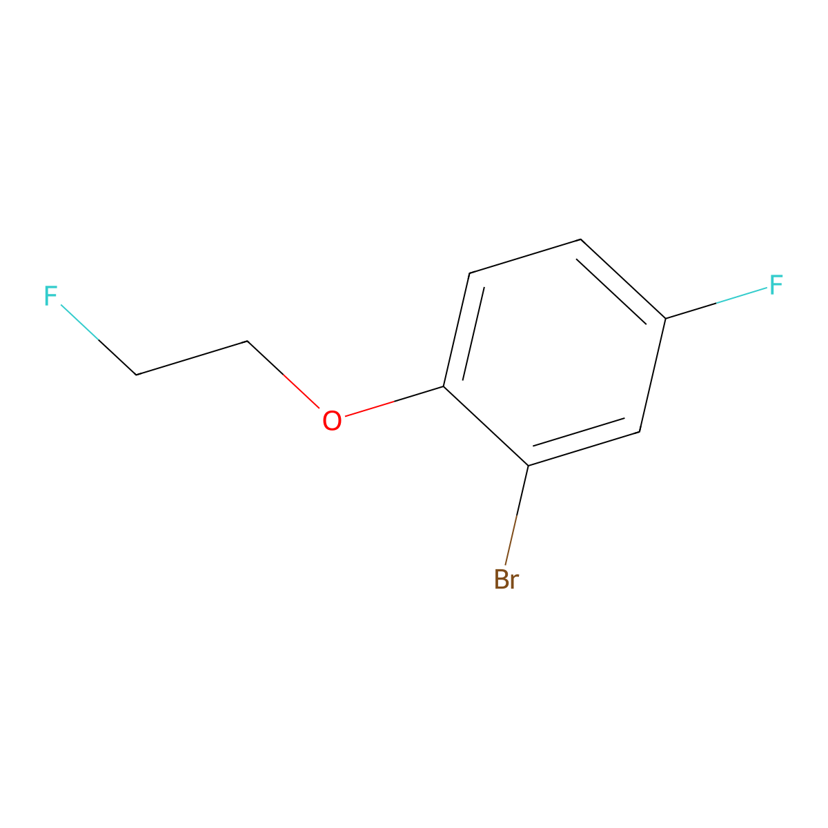 2-Bromo-4-fluoro-1-(2-fluoroethoxy)benzene molecular structure, CAS 1494872-33-1