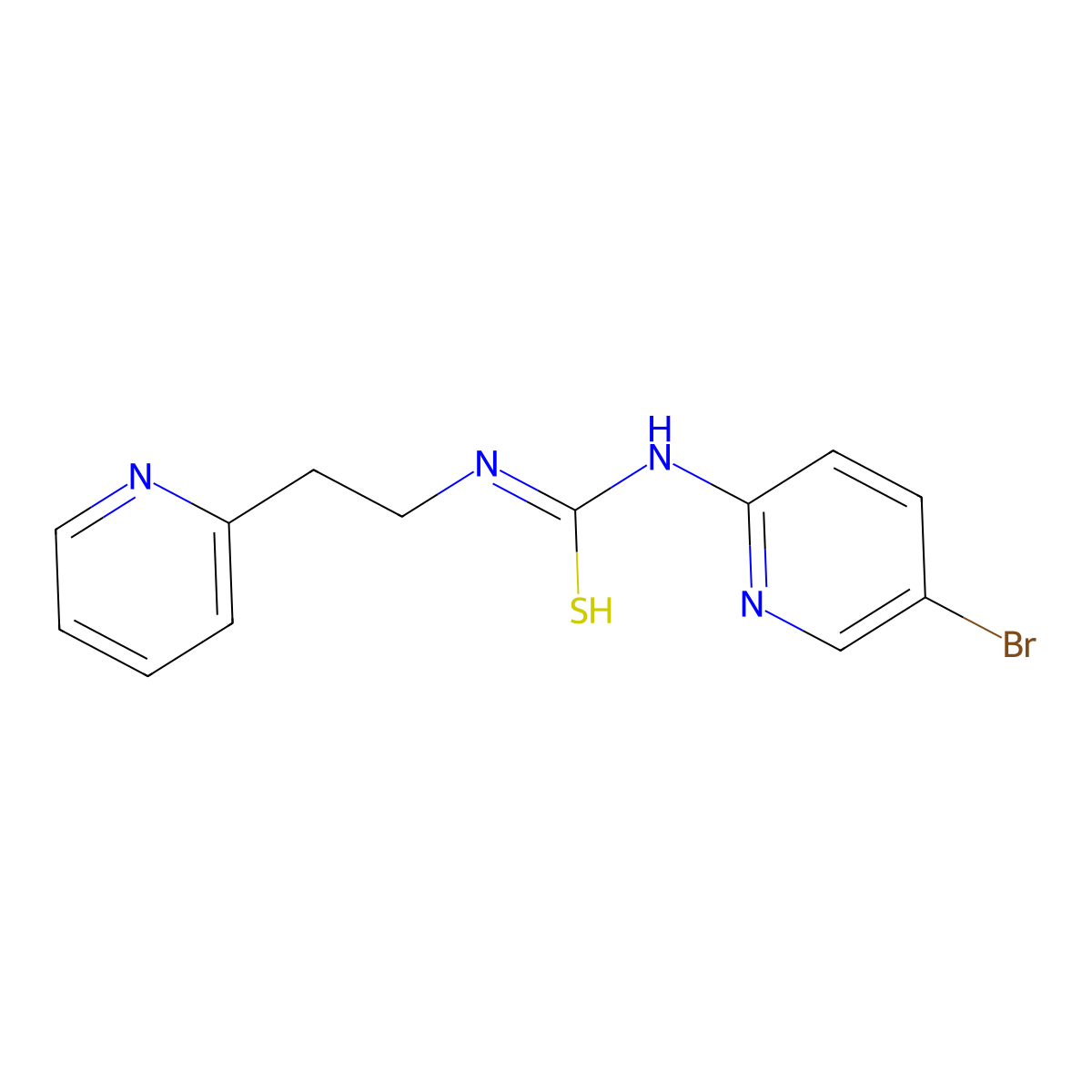 N-(5-bromo-2-pyridinyl)-N'-(2-pyridin-2-ylethyl)carbamimidothioic acid molecular structure, CAS 149488-17-5