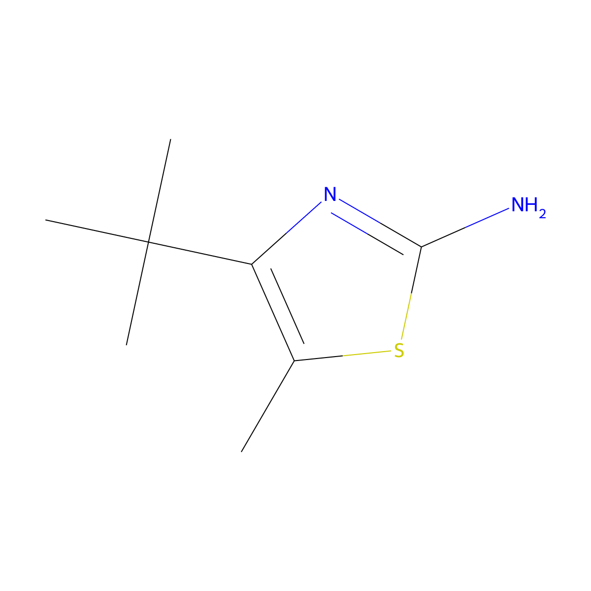 4-Tert-butyl-5-methyl-1,3-thiazol-2-amine molecular structure, CAS 149488-88-0