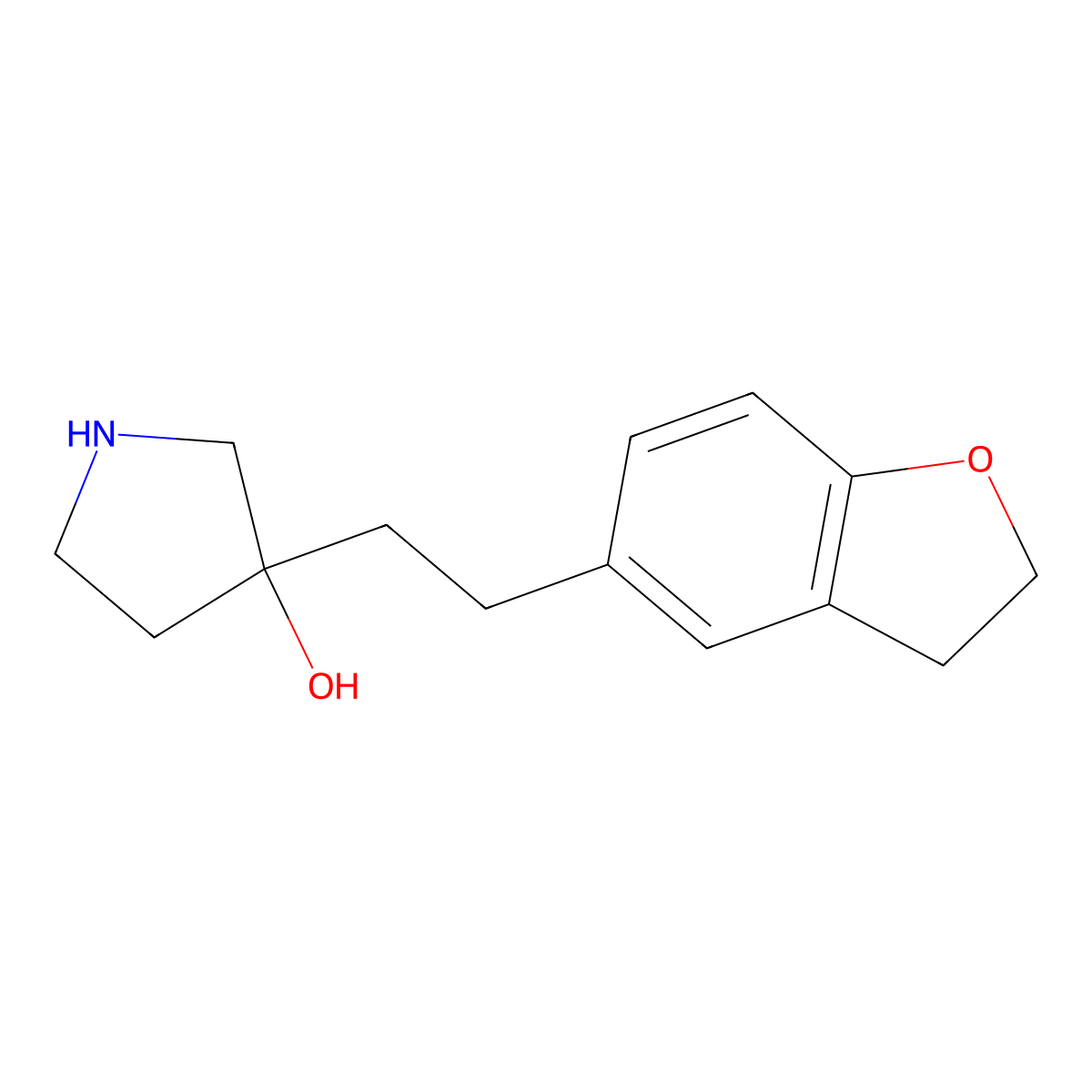 3-(2-(2,3-Dihydrobenzofuran-5-yl)ethyl)pyrrolidin-3-ol molecular structure, CAS 1494881-23-0