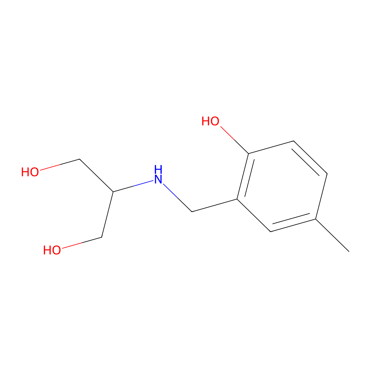 2-{[(2-Hydroxy-5-methylphenyl)methyl]amino}propane-1,3-diol molecular structure, CAS 1494882-31-3