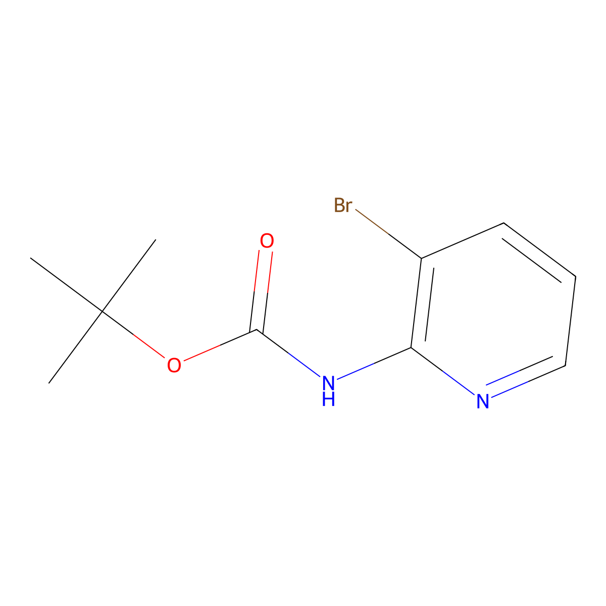 tert-Butyl (3-bromopyridin-2-yl)carbamate molecular structure, CAS 149489-04-3