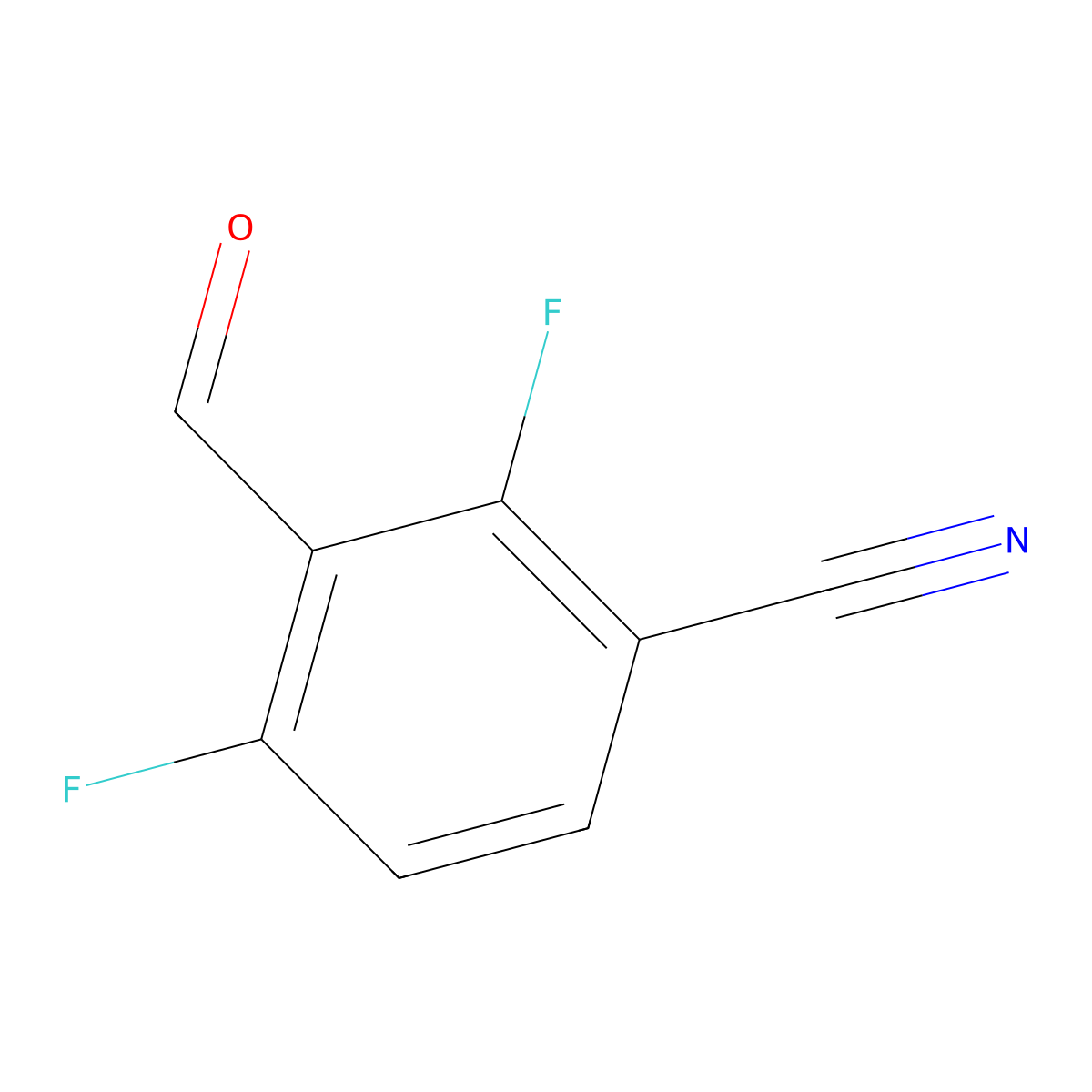2,4-Difluoro-3-formylbenzonitrile molecular structure, CAS 149489-14-5