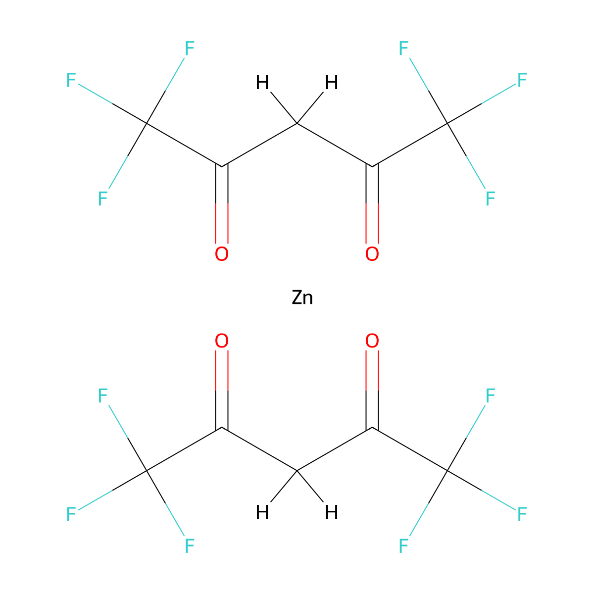1,1,1,5,5,5-Hexafluoropentane-2,4-dione;ZINC molecular structure, CAS 14949-70-3