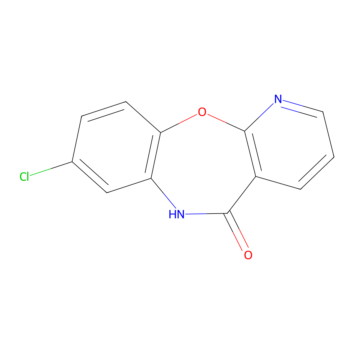 8-chloropyrido[2,3-b][1,5]benzoxazepin-5(6H)-one molecular structure, CAS 149490-03-9
