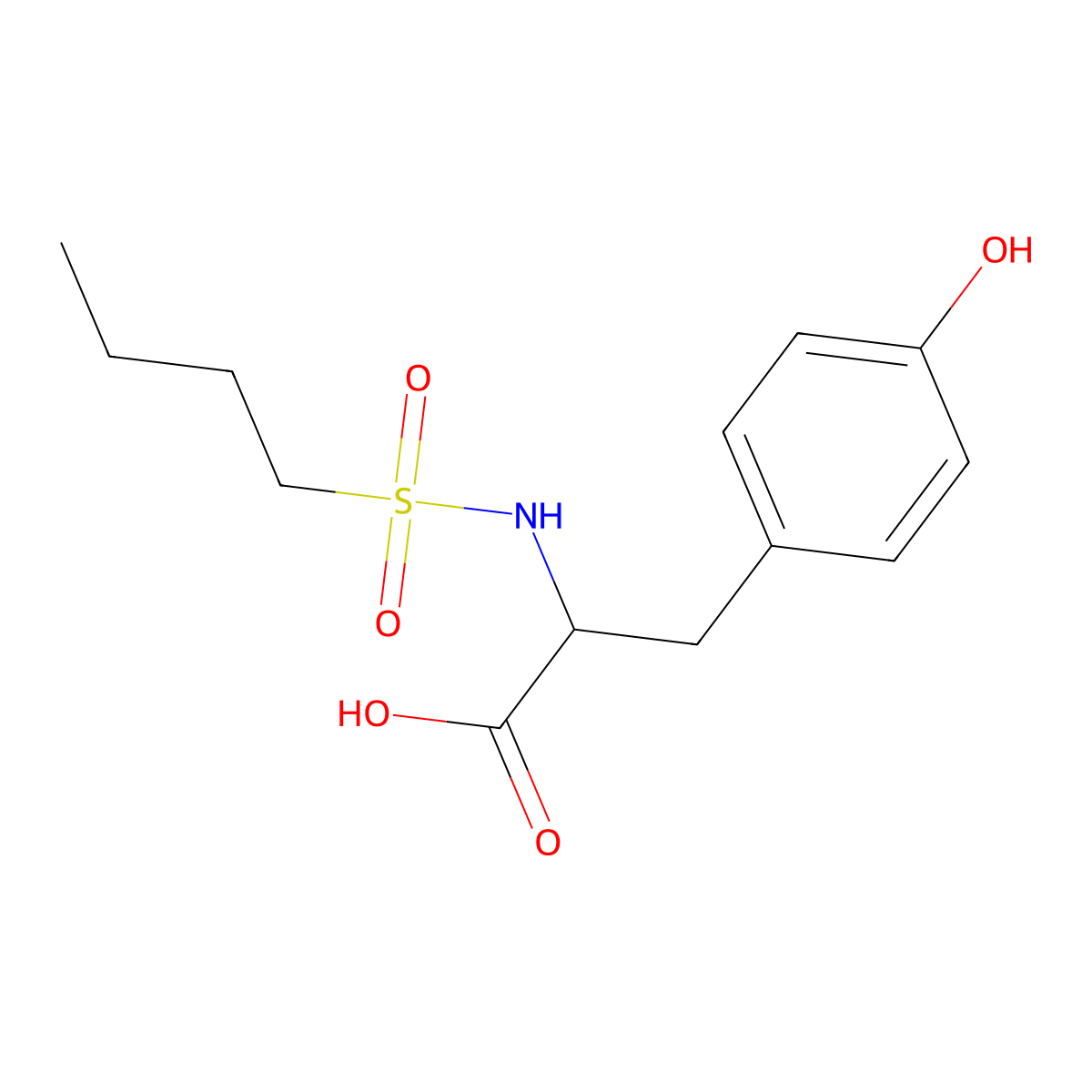 L-N-Butylsulfonyl-p-hydroxyphenylalanine molecular structure, CAS 149490-60-8