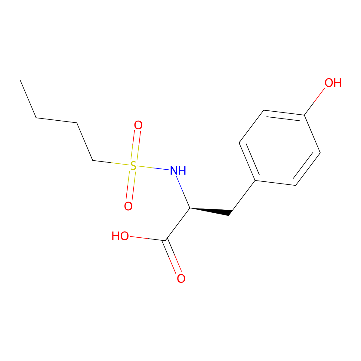L-N-Butylsulfonyl-p-hydroxyphenylalanine molecular structure, CAS 149490-60-8