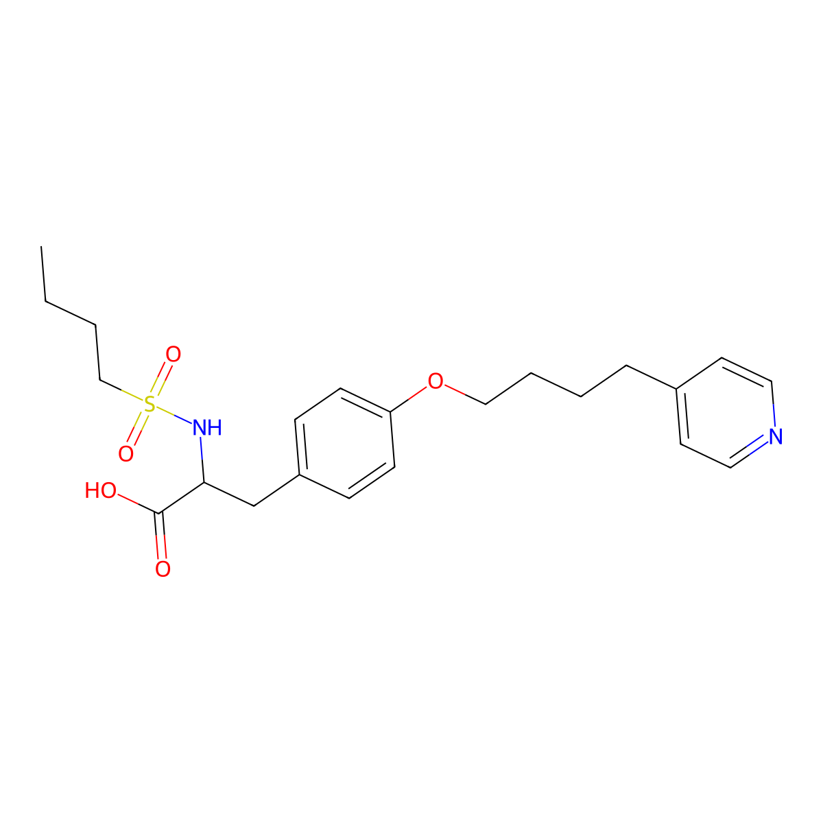 N-(Butylsulfonyl)-O-[4-(4-pyridinyl)butyl]-L-tyrosine molecular structure, CAS 149490-61-9