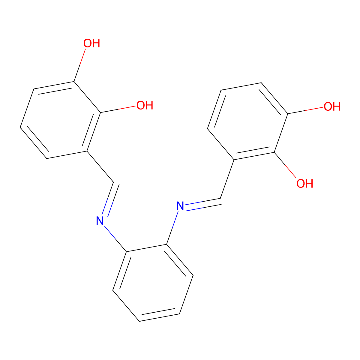 N,N-bis(3-hydroxylsalicylidene)benzene-1,2-diamine molecular structure, CAS 149490-62-0