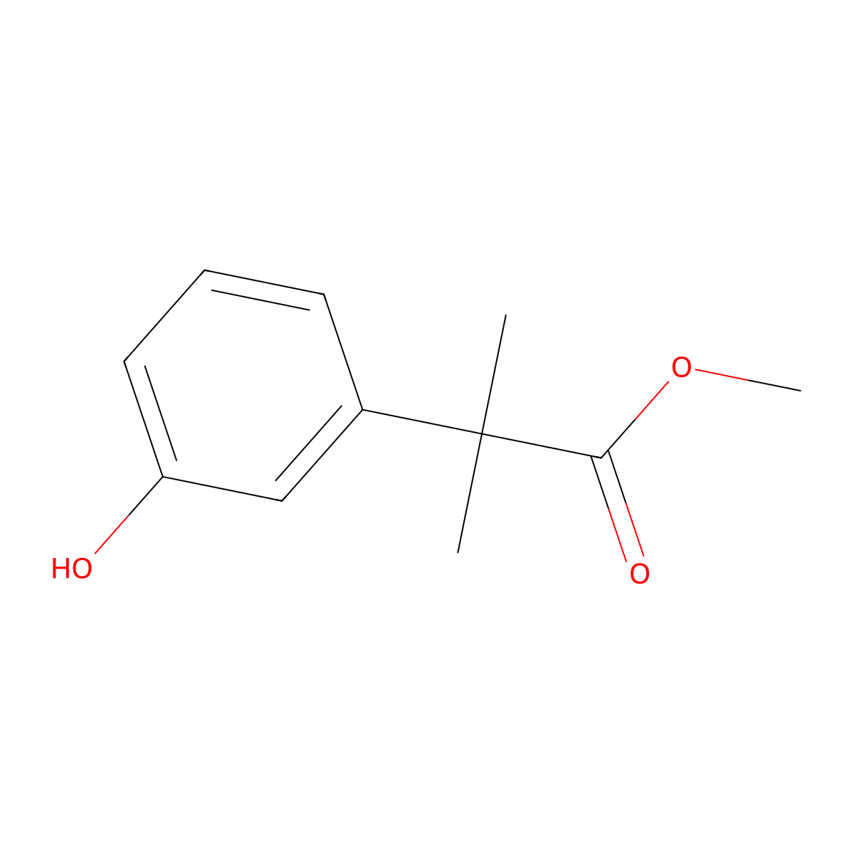 Methyl 2-(3-hydroxyphenyl)-2-methylpropanoate molecular structure, CAS 149490-75-5