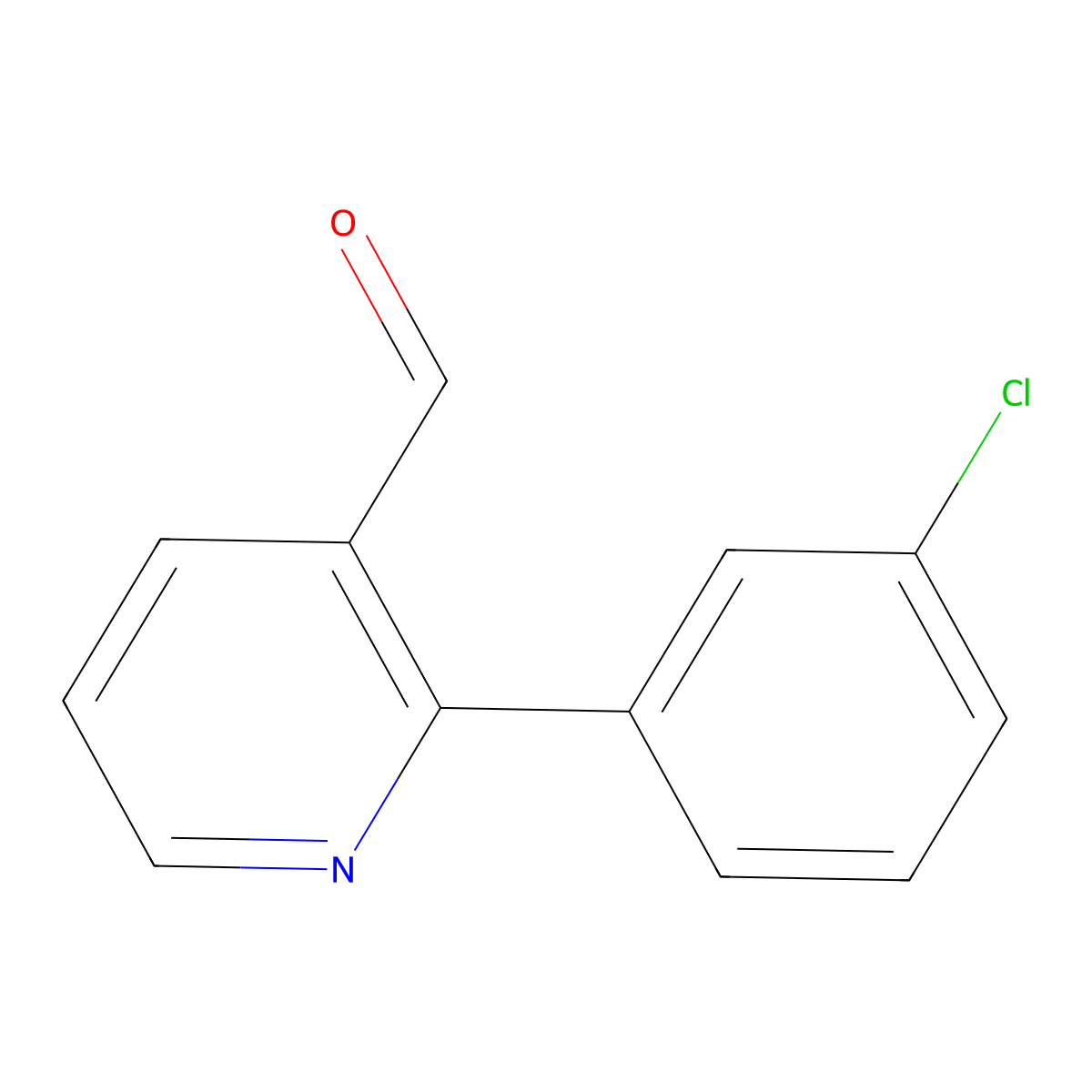 2-(3-Chlorophenyl)-pyridine-3-carbaldehyde molecular structure, CAS 1494902-31-6