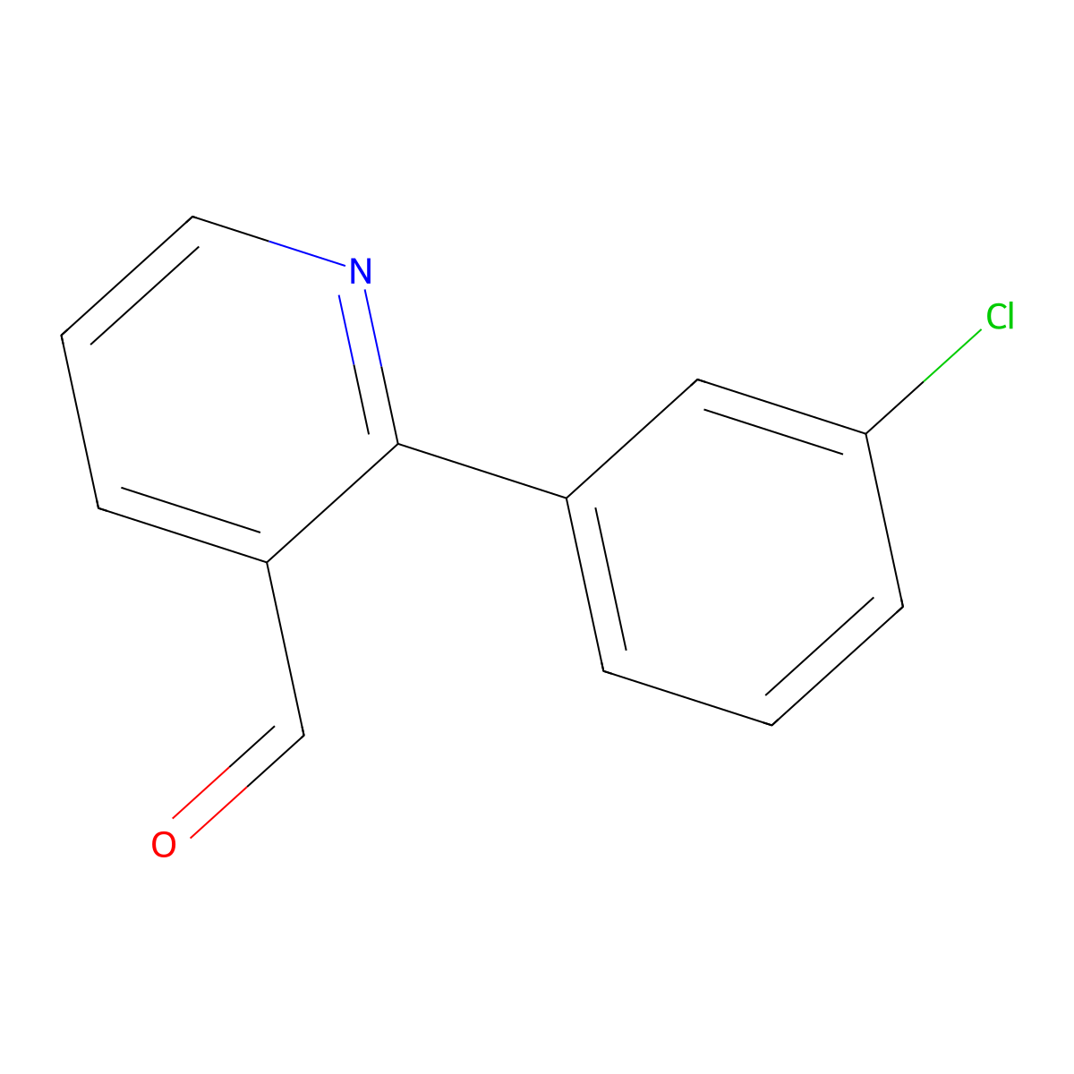 2-(3-Chlorophenyl)-pyridine-3-carbaldehyde molecular structure, CAS 1494902-31-6