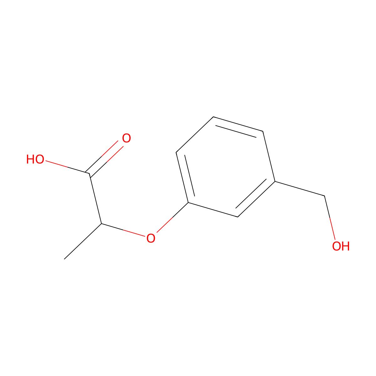 2-[3-(Hydroxymethyl)phenoxy]propanoic acid molecular structure, CAS 149492-36-4