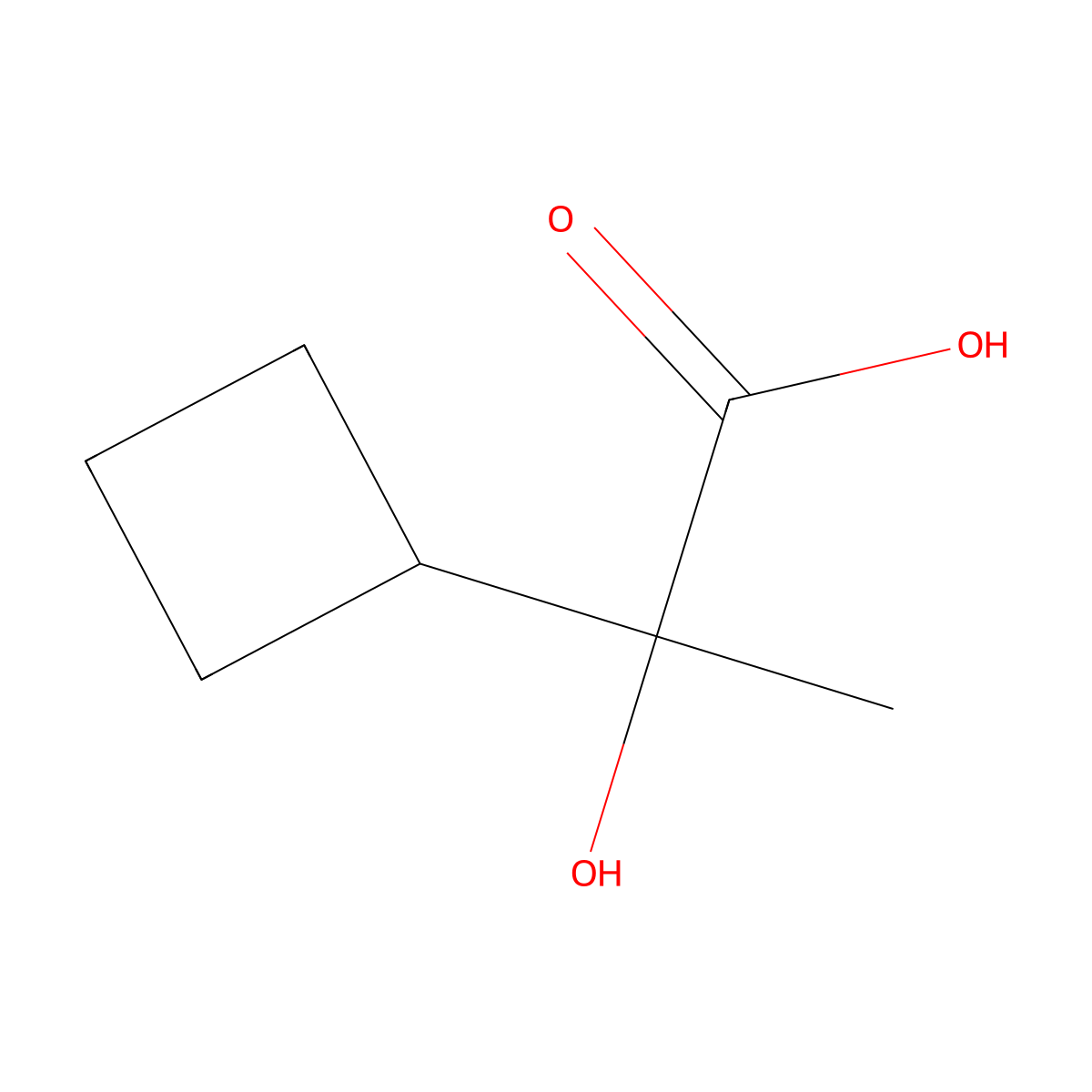 2-Cyclobutyl-2-hydroxypropanoic acid molecular structure, CAS 1494920-11-4