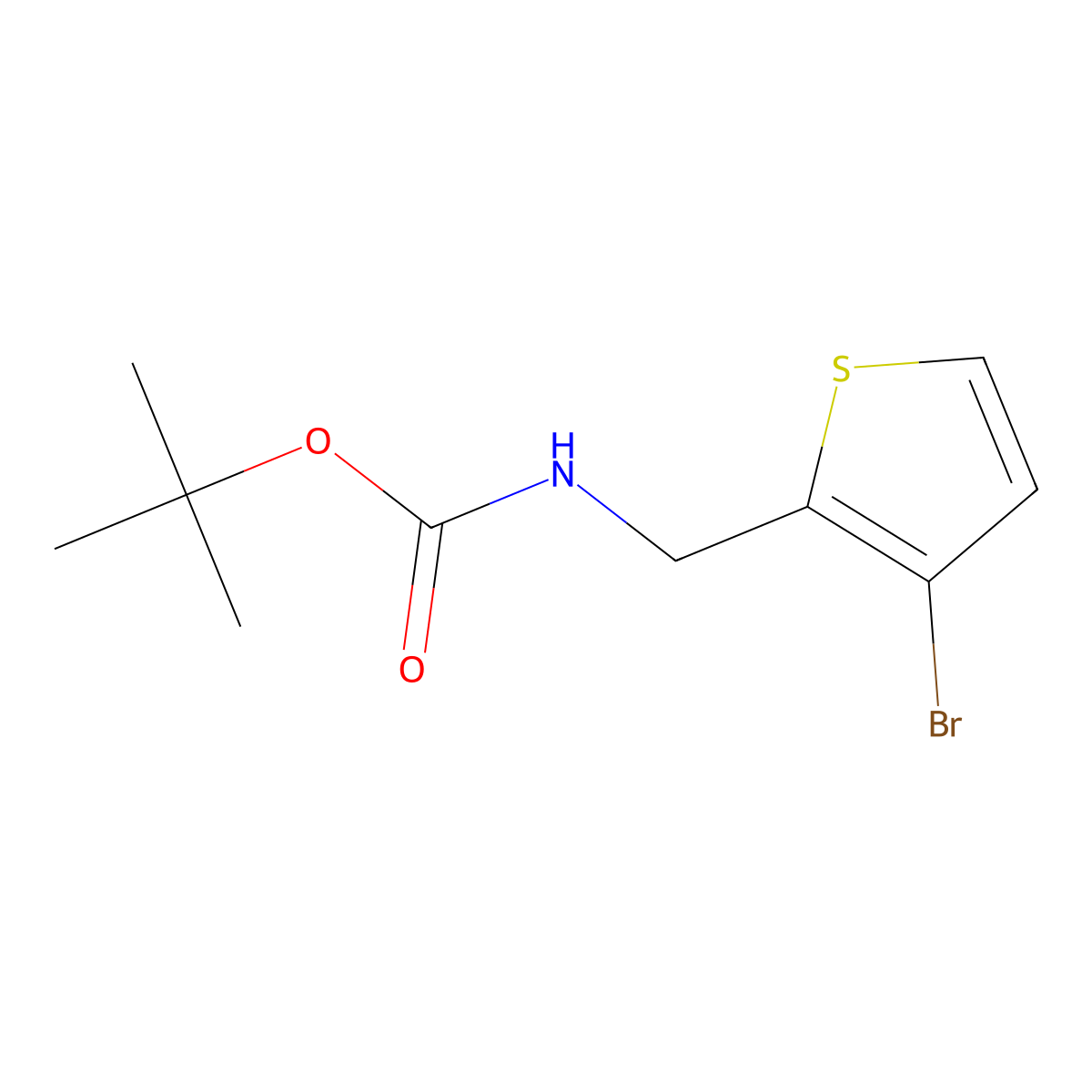 tert-butyl N-[(3-bromothiophen-2-yl)methyl]carbamate molecular structure, CAS 1494922-66-5