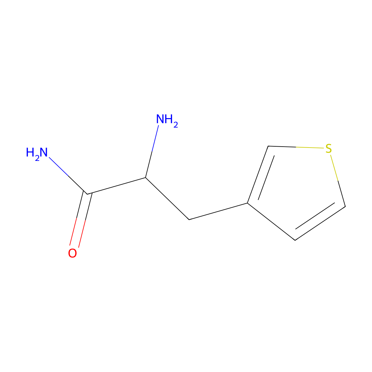 2-Amino-3-(thiophen-3-yl)propanamide molecular structure, CAS 1494925-66-4